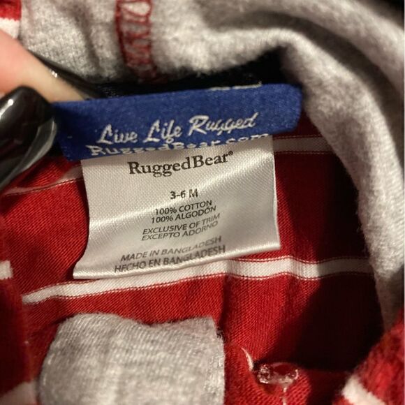 Rugged Bear 3-6M Baby Boy Hooded Footless Romper - Picture 6 of 6